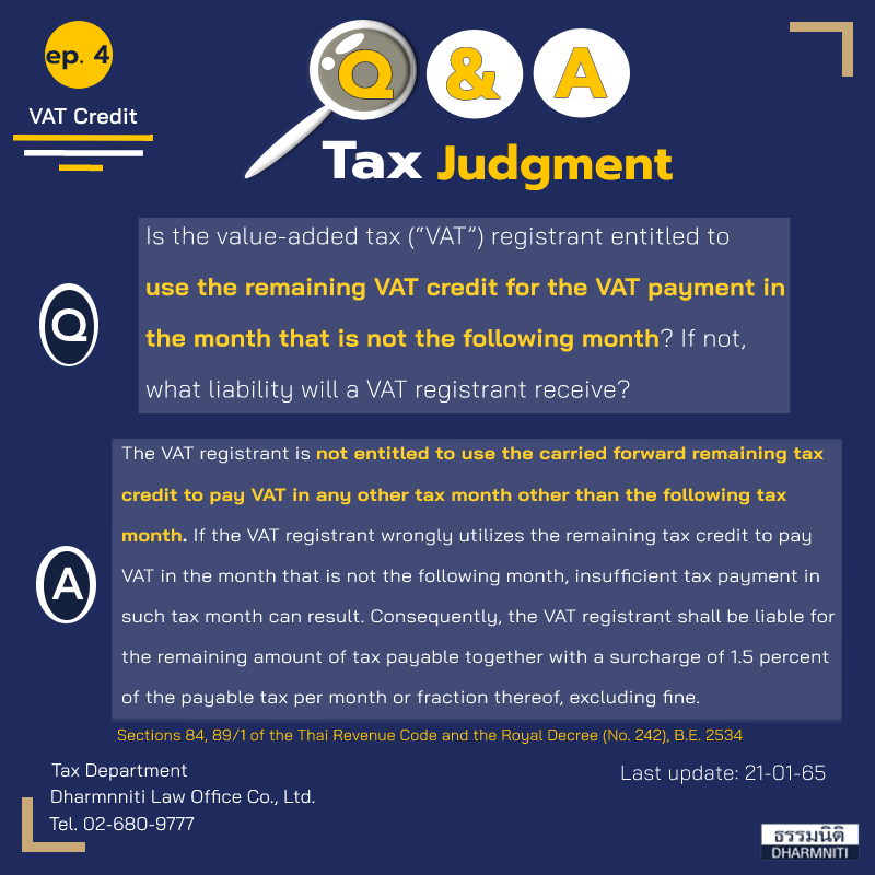 Tax Judgment EP4 Value-Added Tax Credit