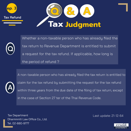 Tax Judgment EP3 The Submission of Request for the Tax Refund