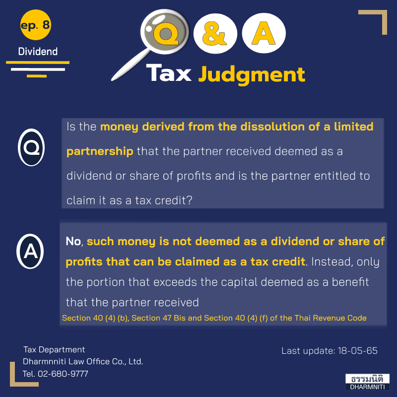 Tax Judgment EP8 Dividend